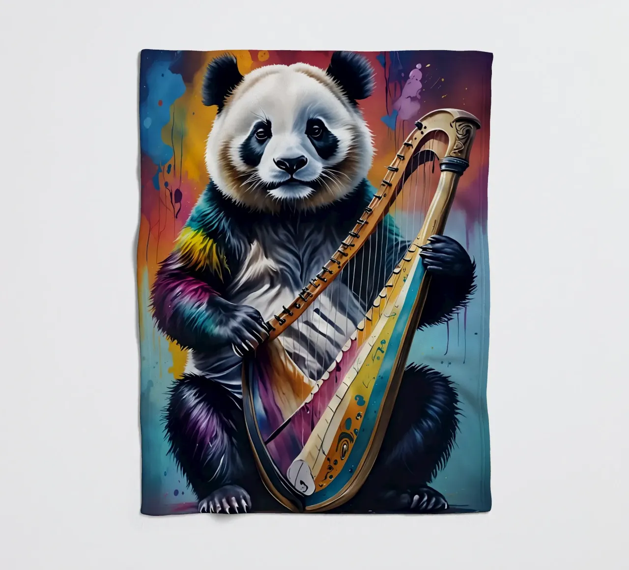 Panda e arpa coperta in pile da MakArena