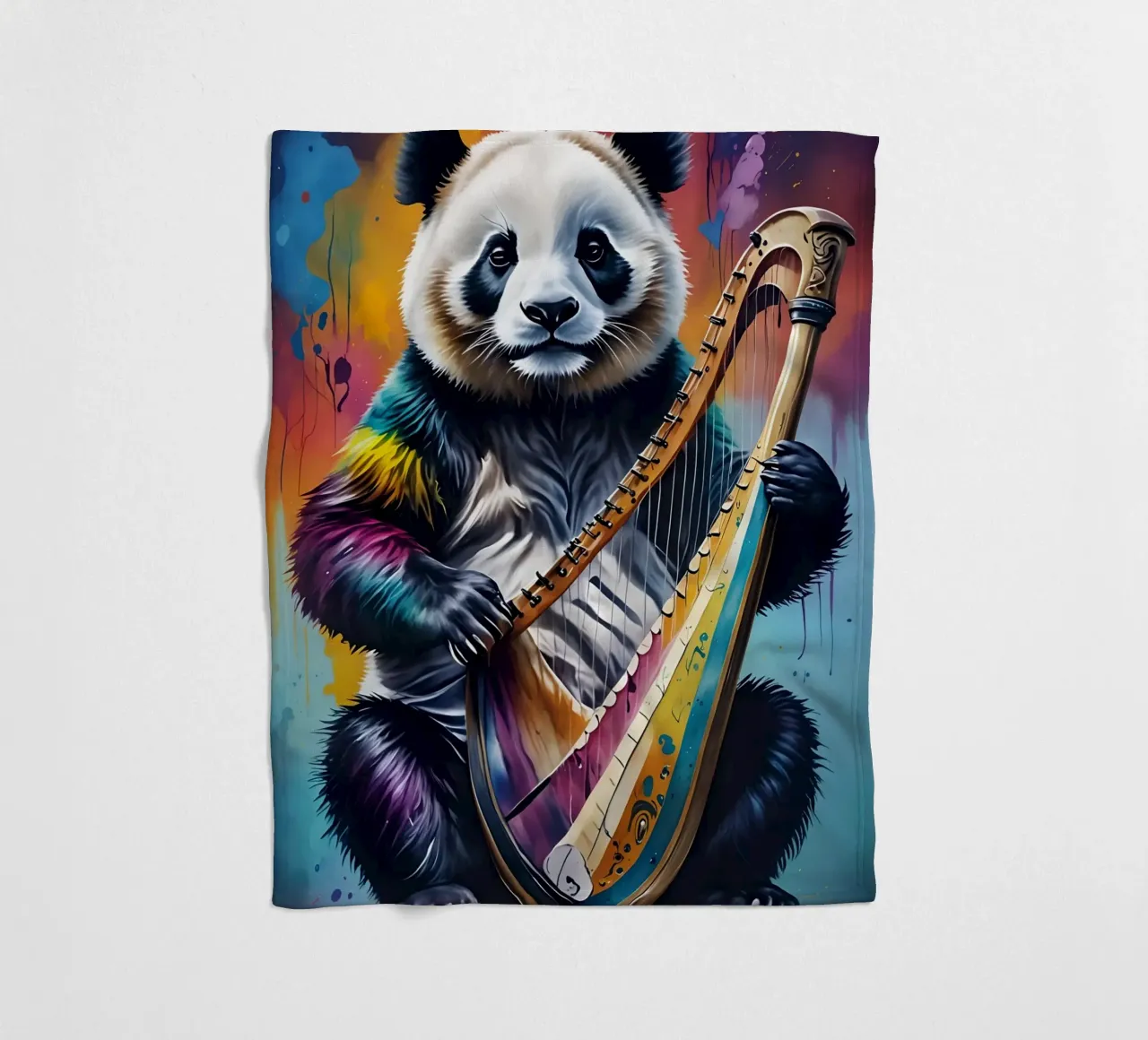 Panda e arpa coperta in pile da MakArena