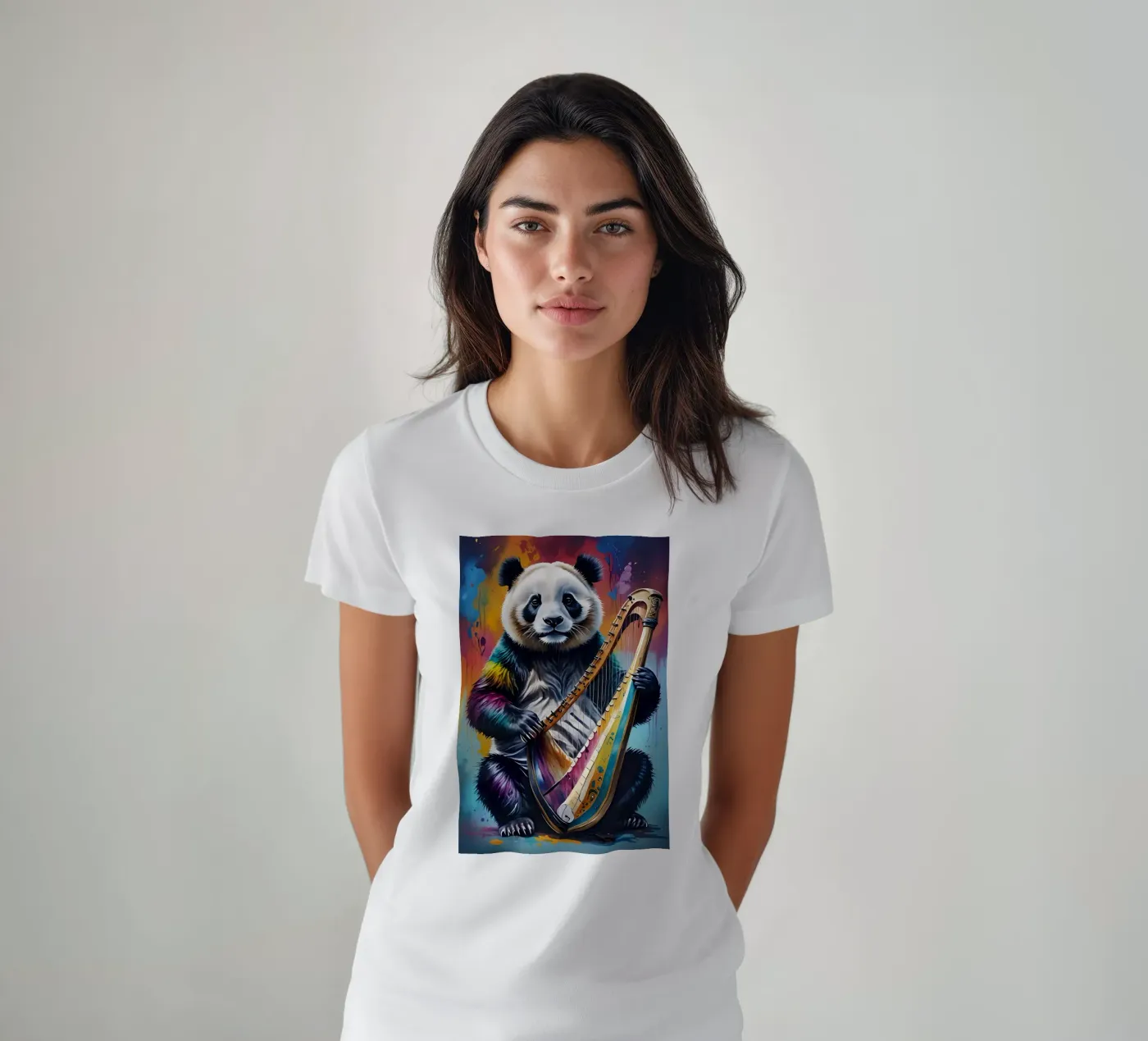 Panda and harp t-shirt da MakArena