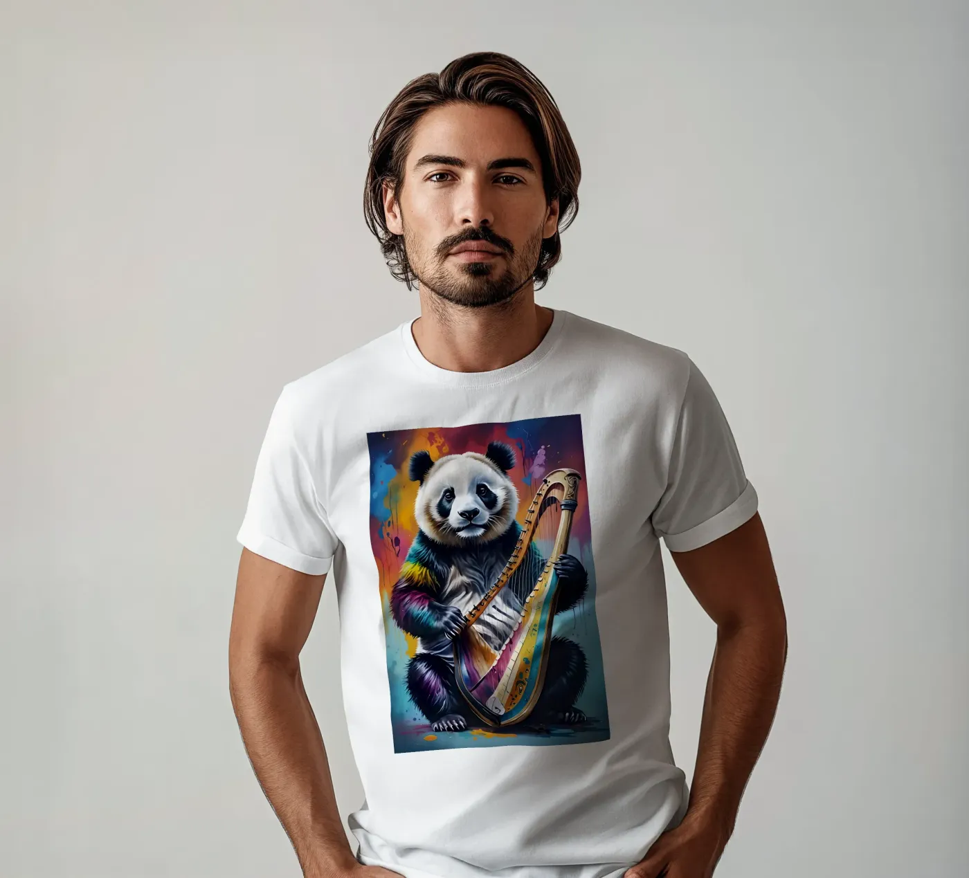 Panda and harp t-shirt da MakArena