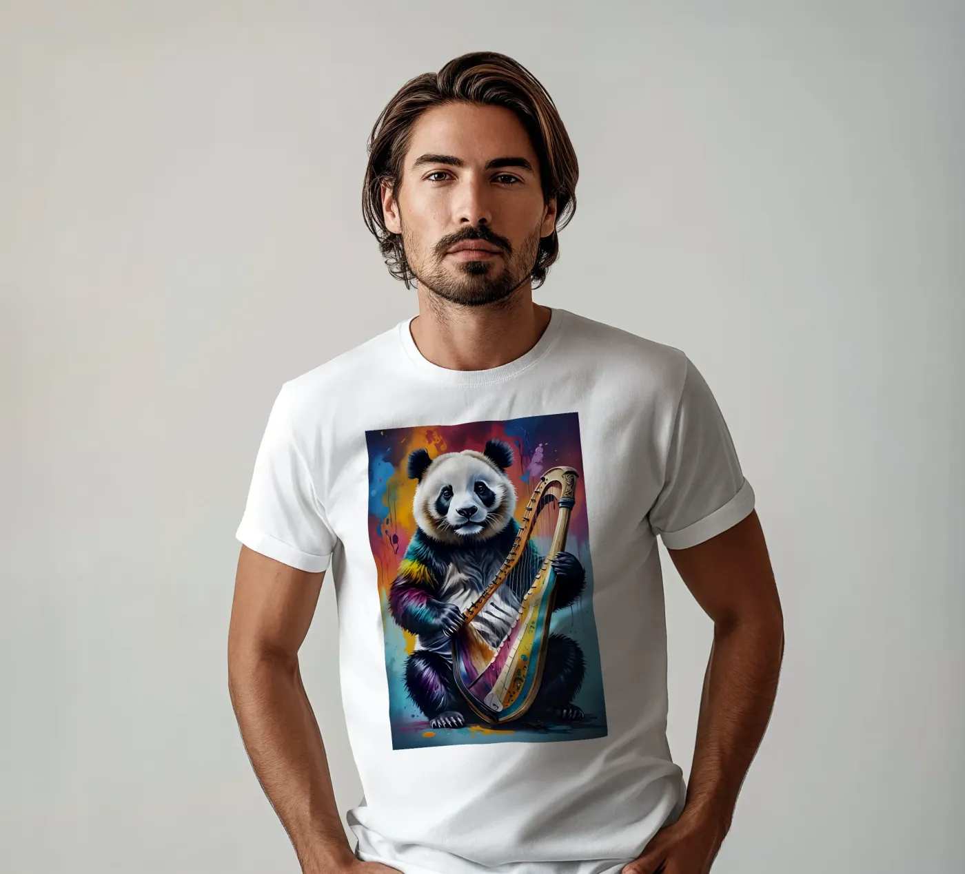 Panda and harp t-shirt da MakArena