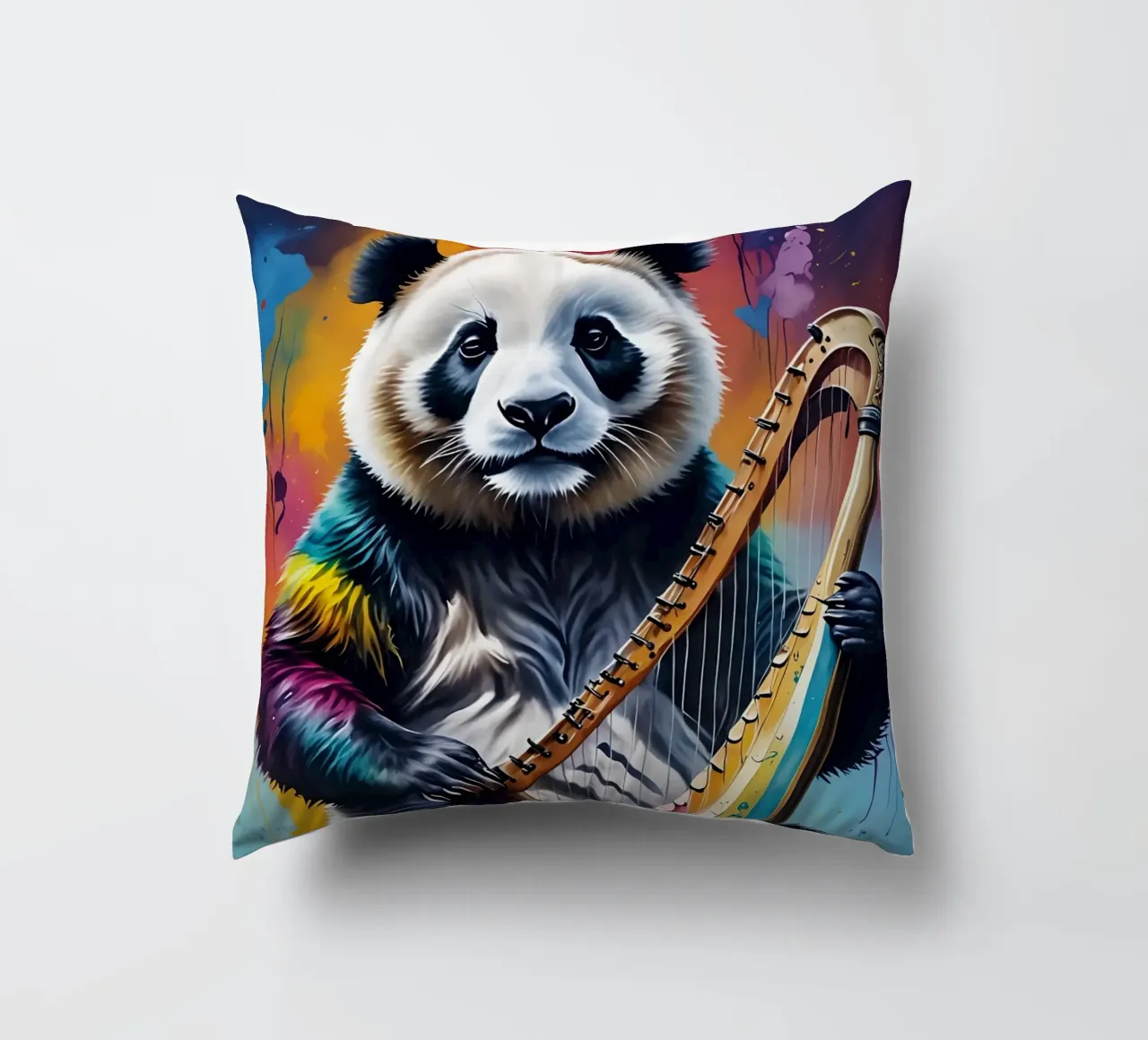 Panda e arpa cuscino da MakArena