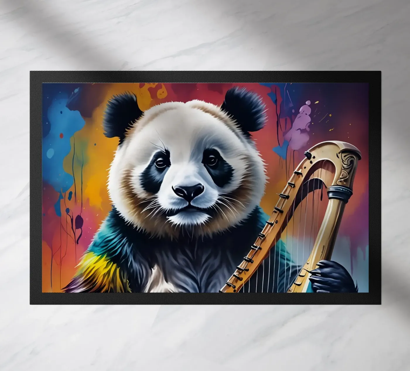 Panda and harp paillasson de MakArena