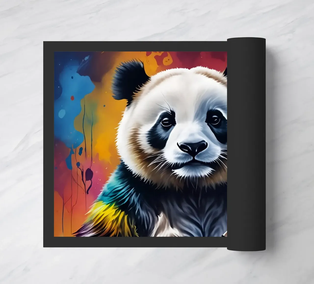 Panda and harp doormat by MakArena