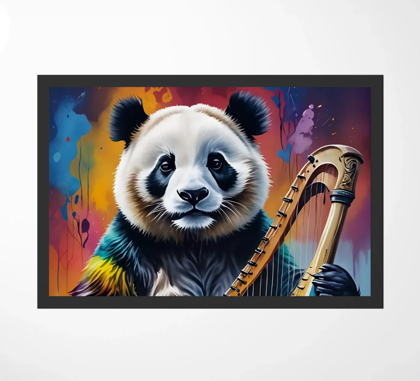 Panda and harp paillasson de MakArena