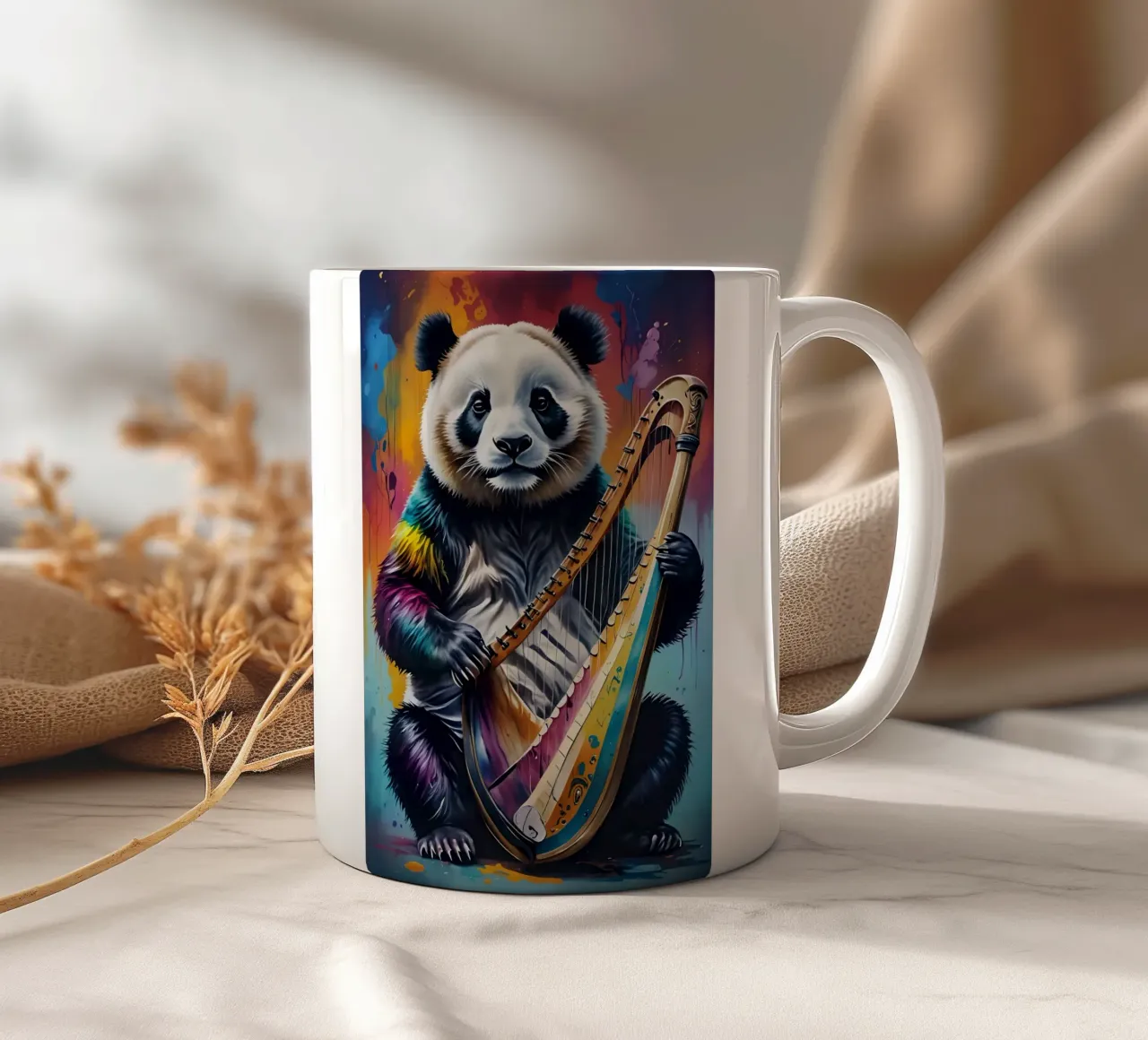 Panda e arpa tazza in ceramica da MakArena