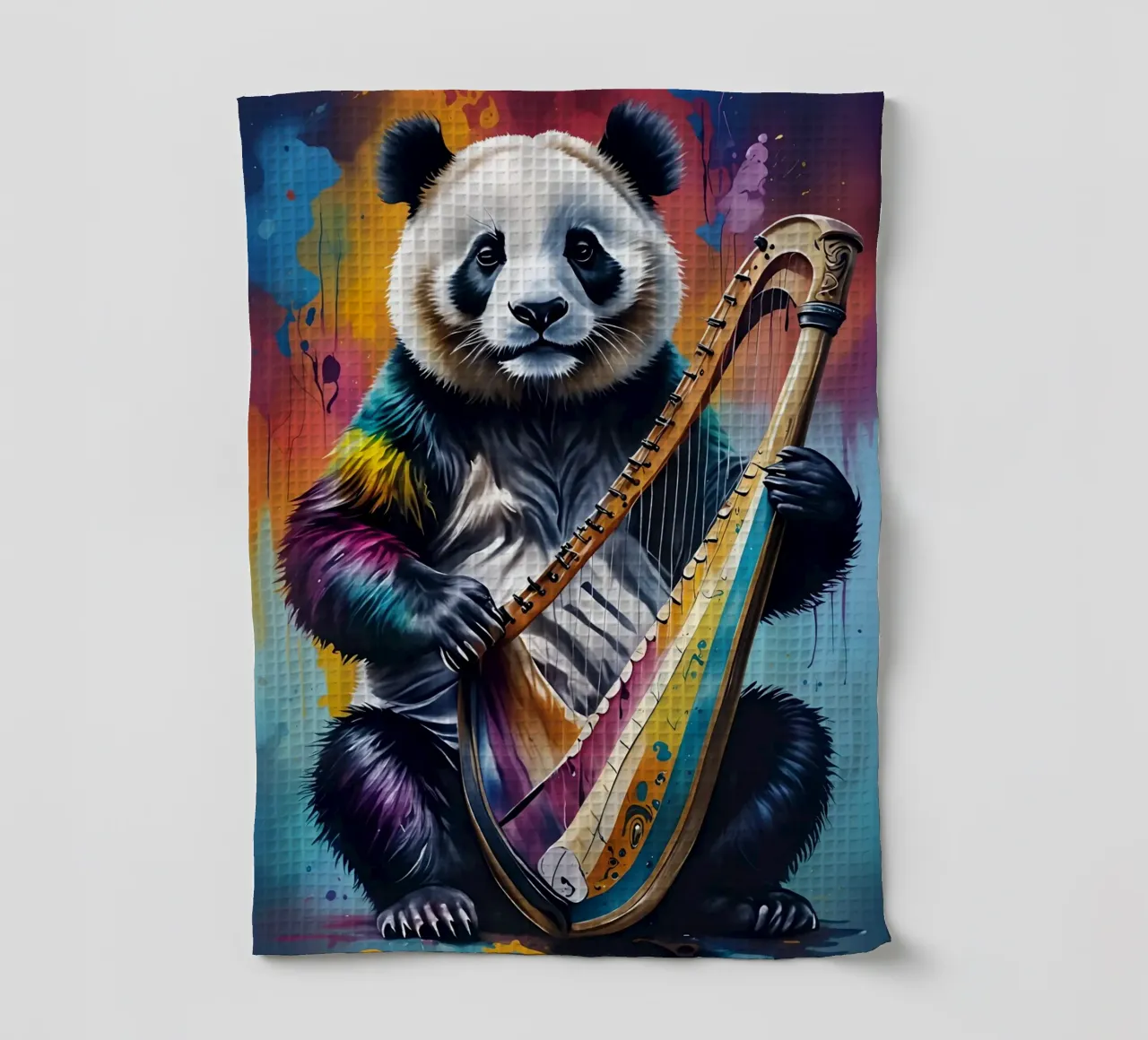 Panda e arpa canovaccio da cucina da MakArena