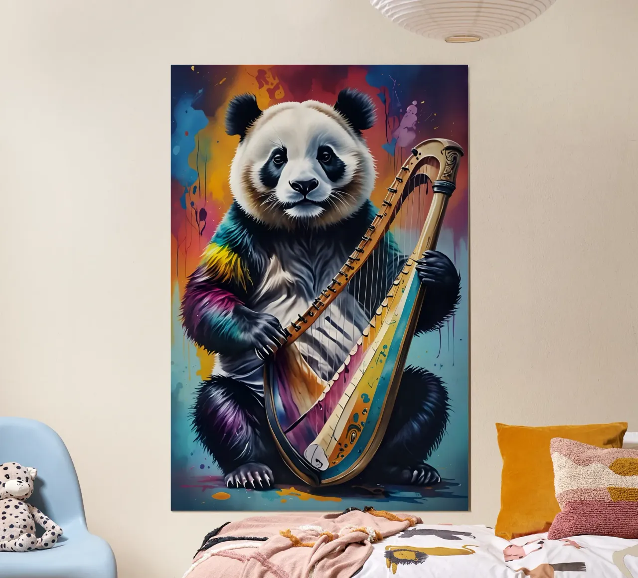Panda e arpa carta hahnemühle da MakArena