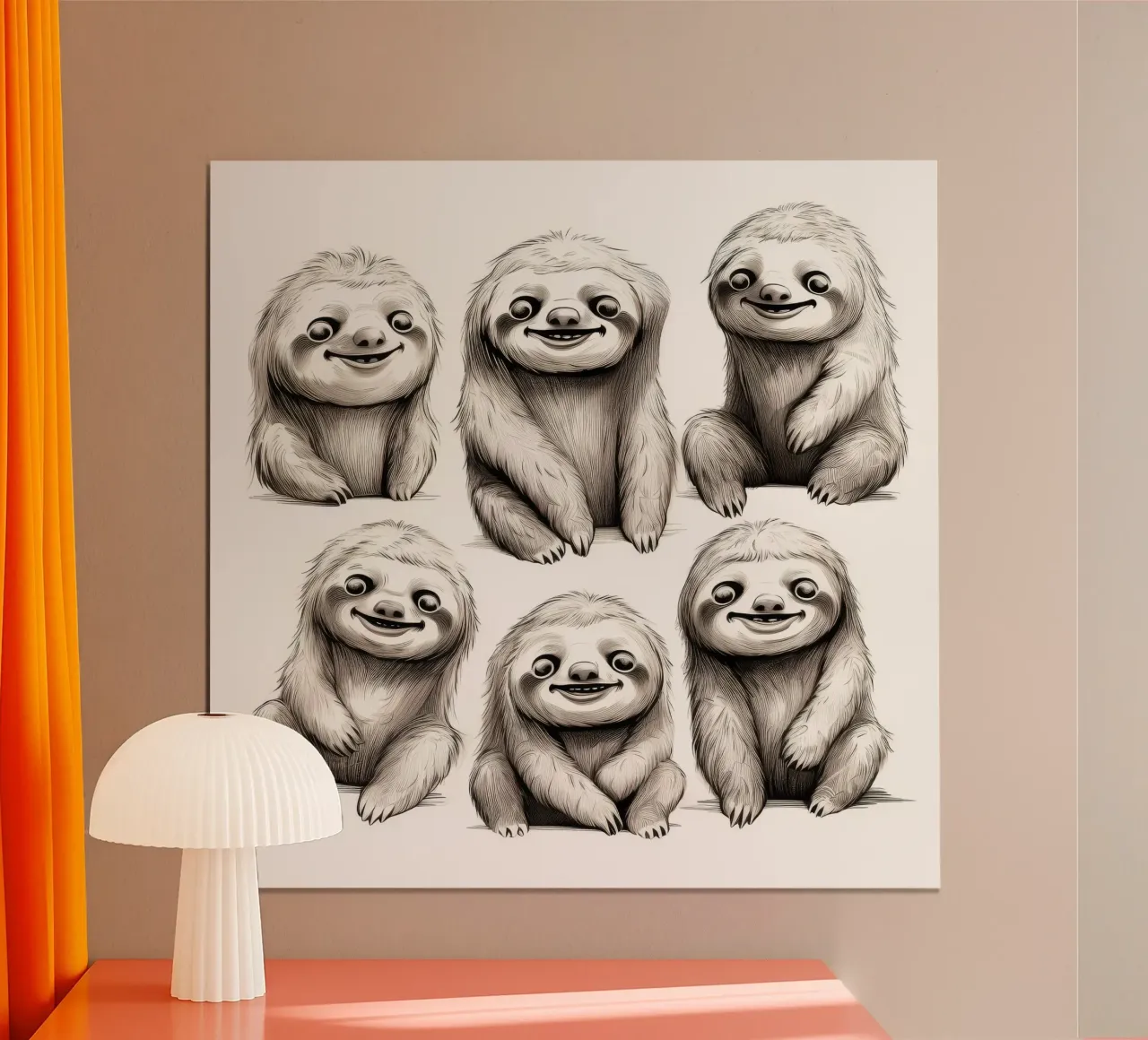 Retro-Faultierbande Hahnemühle von Funny Animals