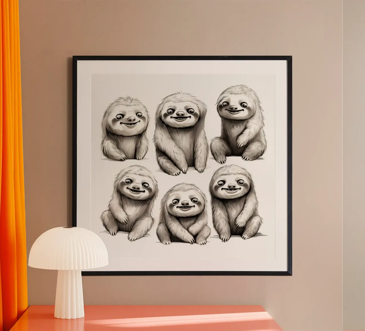 Retro-Faultierbande Hahnemühle von Funny Animals