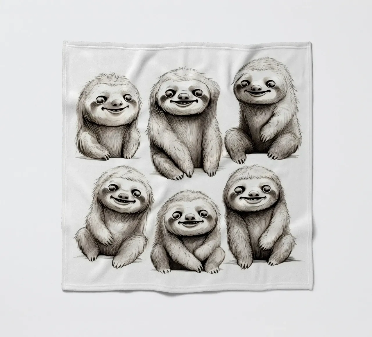Retro-Faultierbande Fleecedecke von Funny Animals