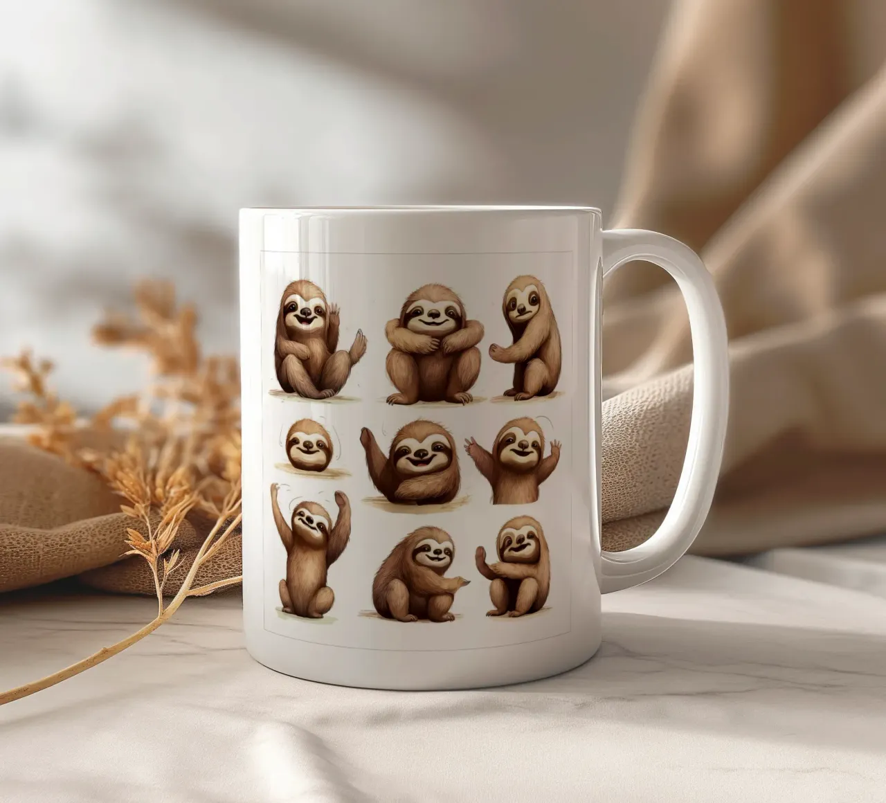 La banda dei bradipi retrò tazza in ceramica da Funny Animals