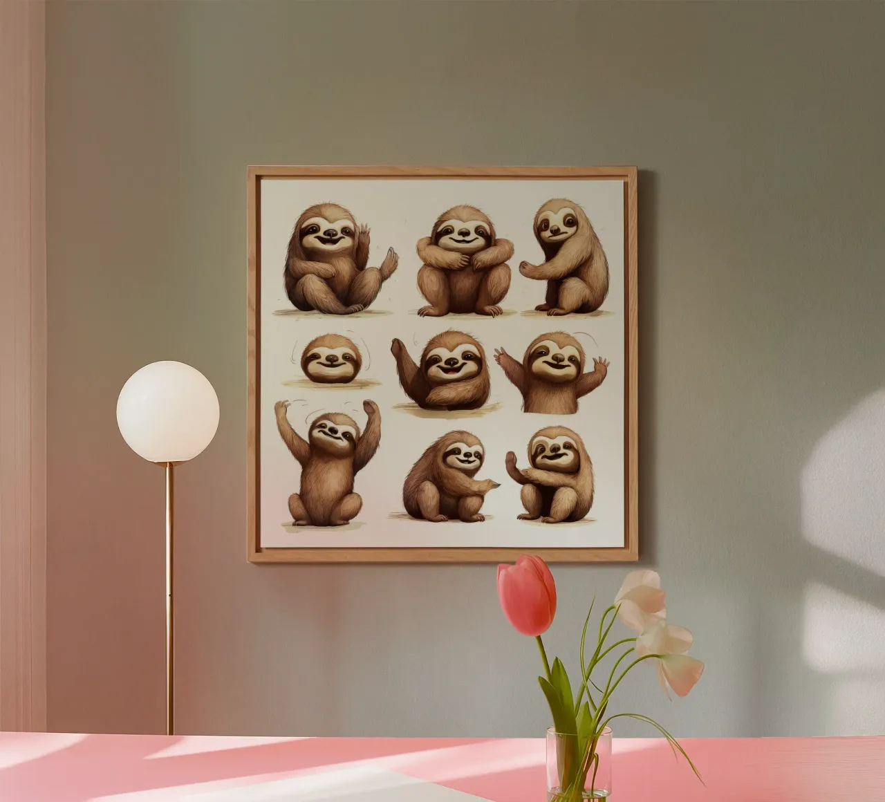 La banda dei bradipi retrò alluminio dibond da Funny Animals