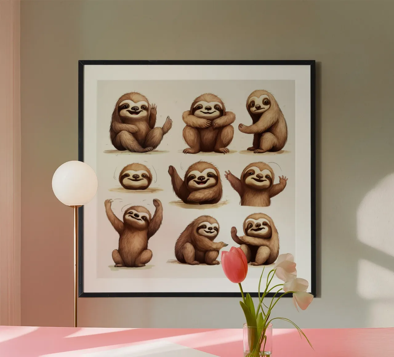 Retro-Faultierbande Hahnemühle von Funny Animals