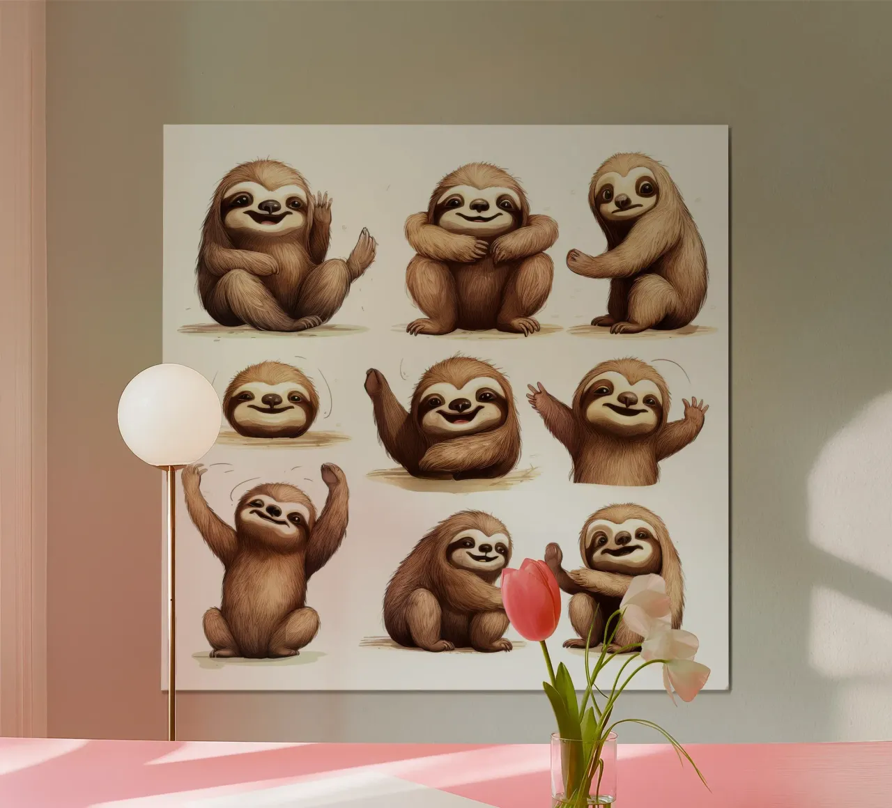 Retro-Faultierbande Hahnemühle von Funny Animals