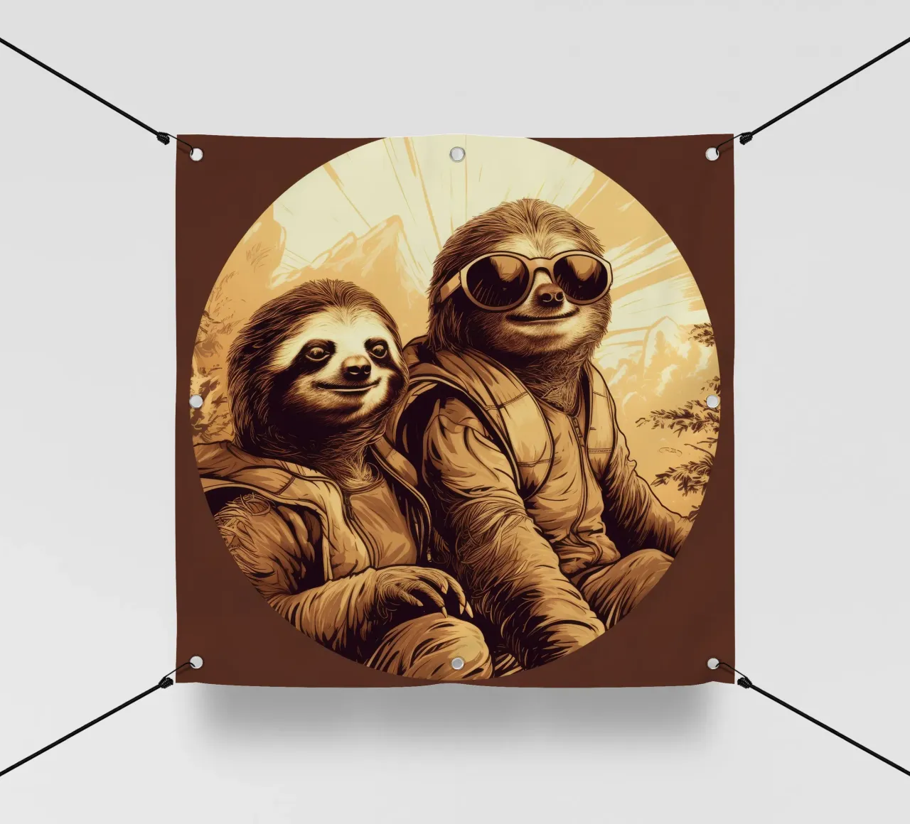 Retro Sloth Duo telo in pvc da Funny Animals