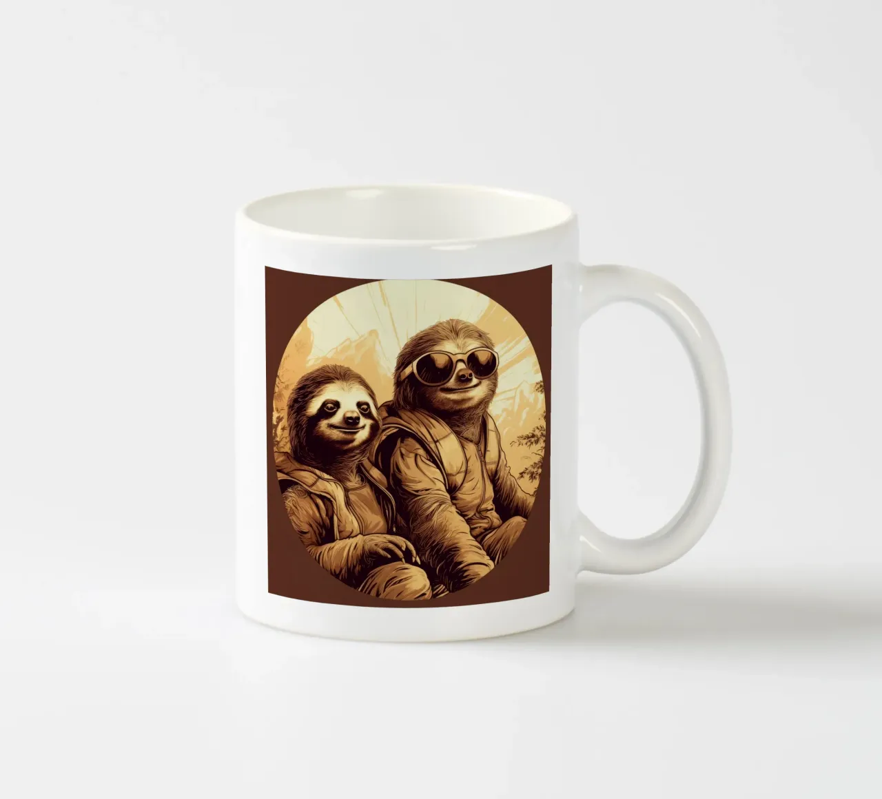 Retro Sloth Duo tazza in ceramica da Funny Animals