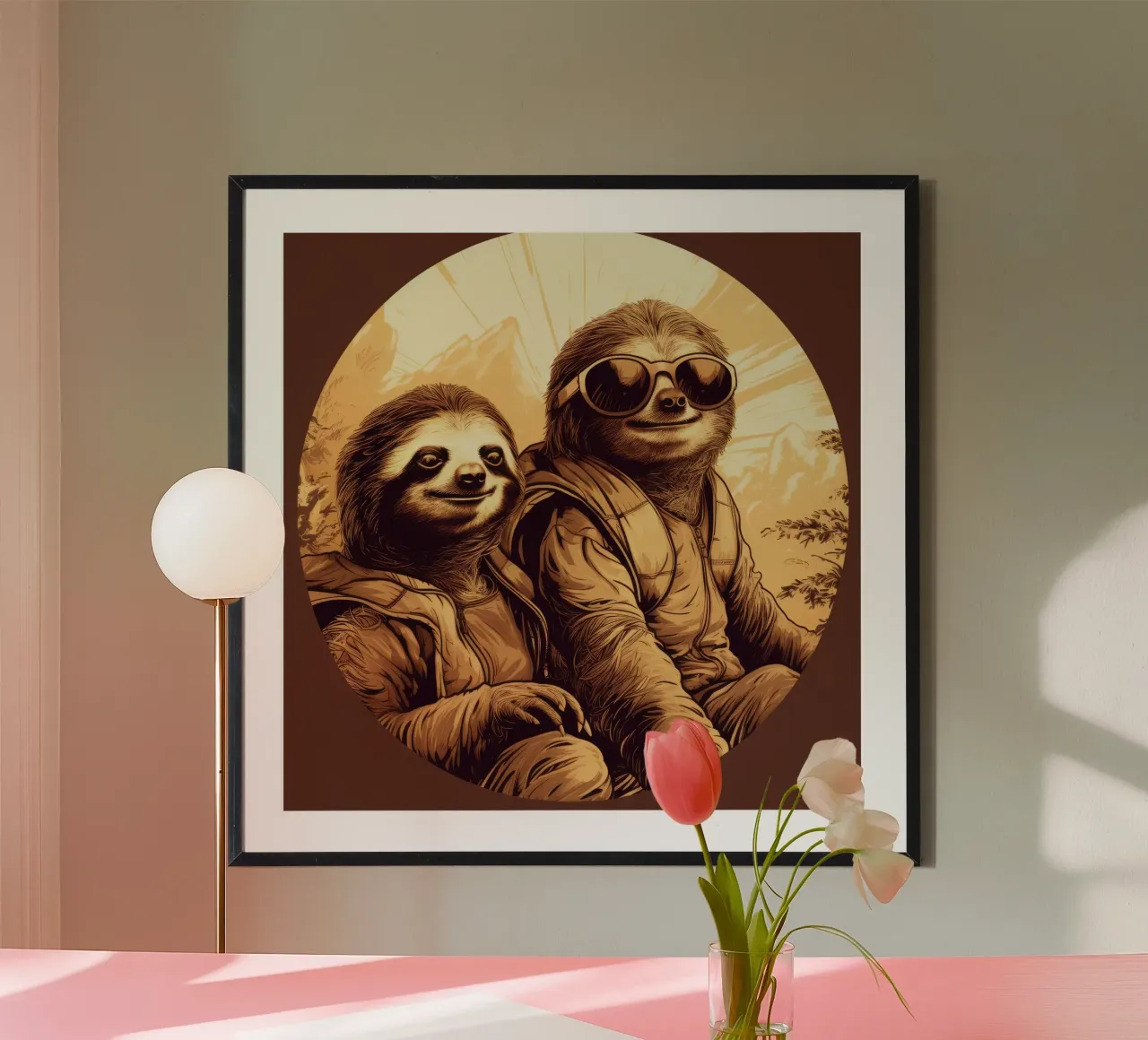 Retro Sloth Duo carta hahnemühle da Funny Animals