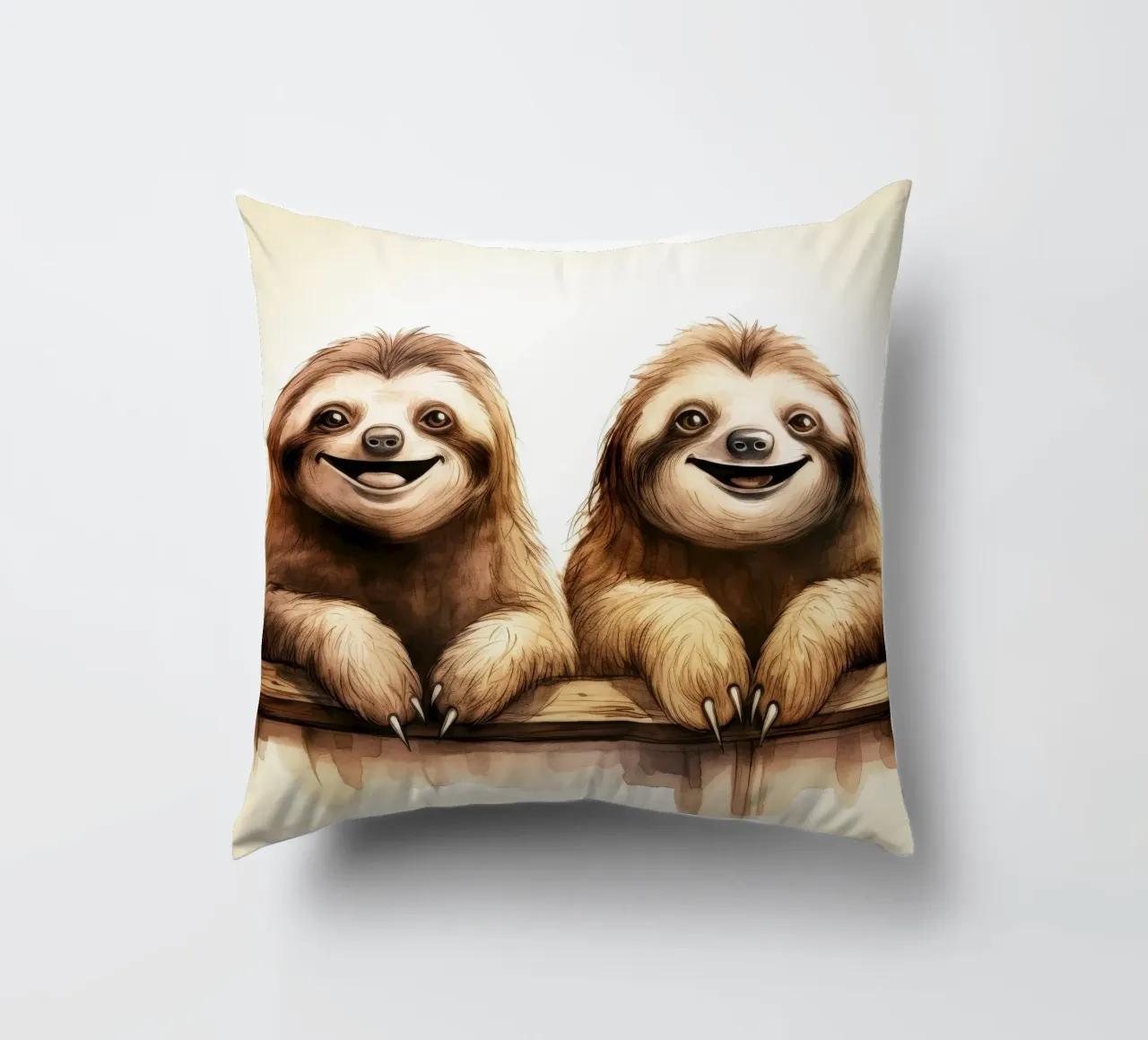 Retro Sloth Duo cuscino da Funny Animals