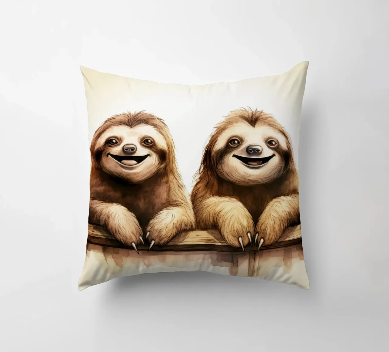 Retro Sloth Duo cuscino da Funny Animals
