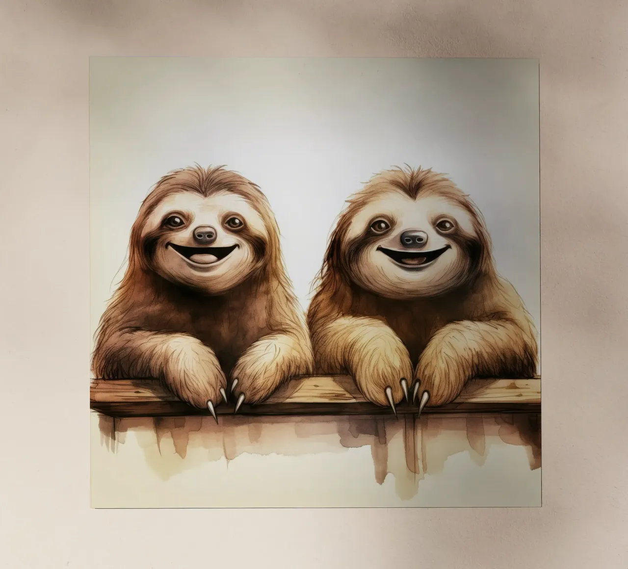 Retro Sloth Duo pellicola backlit da Funny Animals