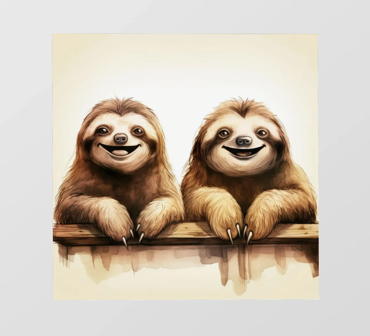 Retro Sloth Duo telo in pvc da Funny Animals