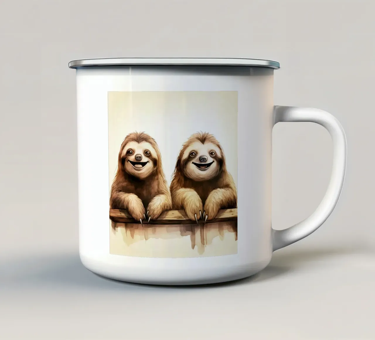 Retro Sloth Duo tazza in smalto da Funny Animals
