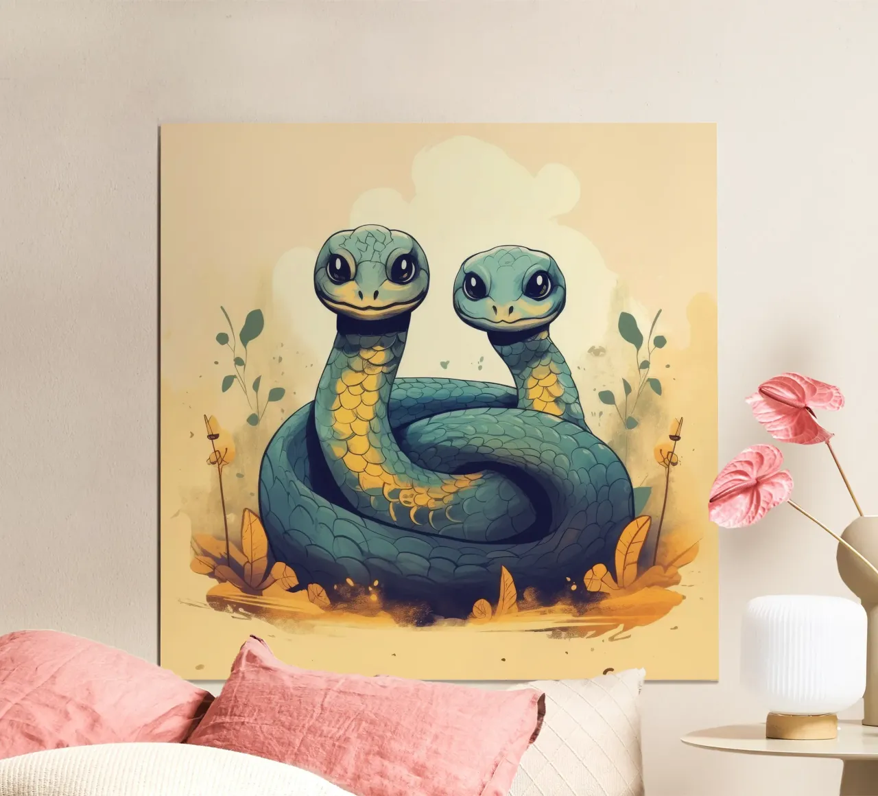 Retro Snake Duo Hahnemühle von Funny Animals