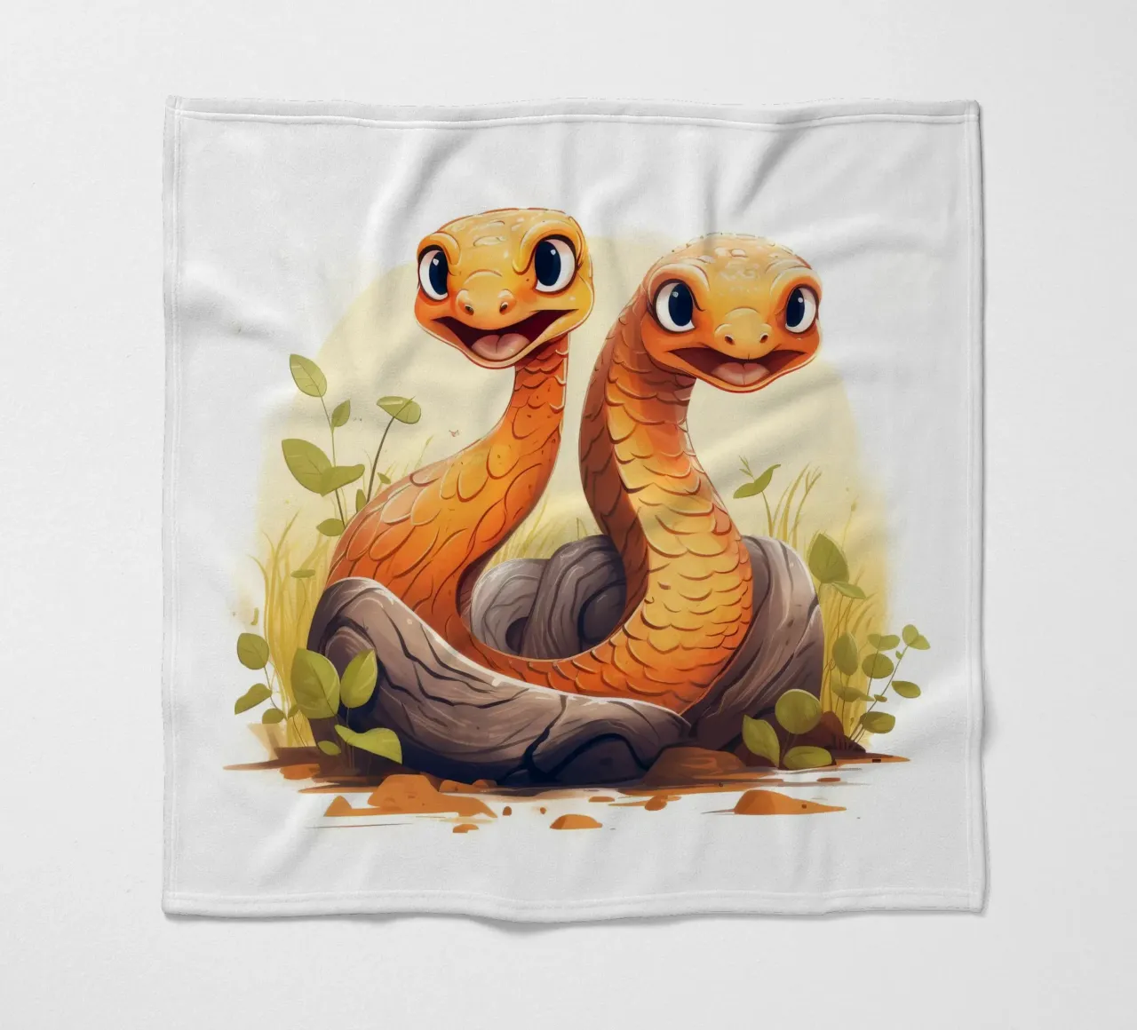 Retro Snake Duo Fleecedecke von Funny Animals