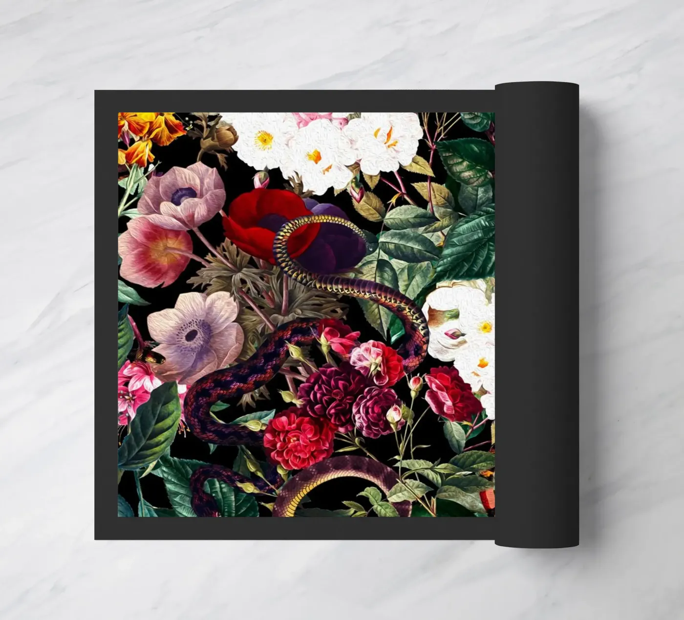 Flowers and Snake Pattern zerbino da burcukorkmazyurek