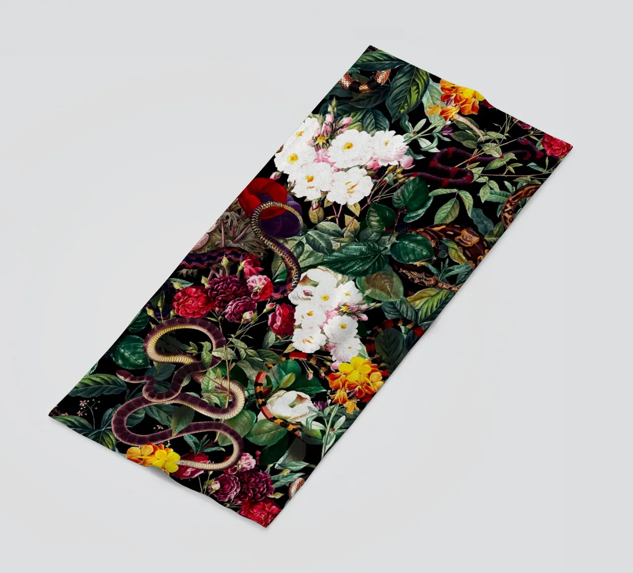 Flowers and Snake Pattern telo mare da burcukorkmazyurek