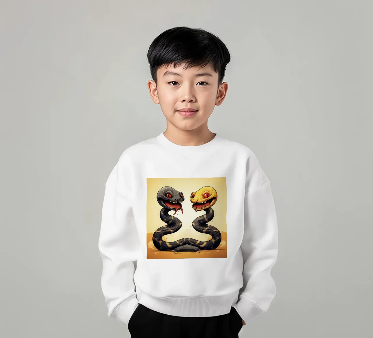 Retro Snake Duo kids sweatshirt by Funny Animals