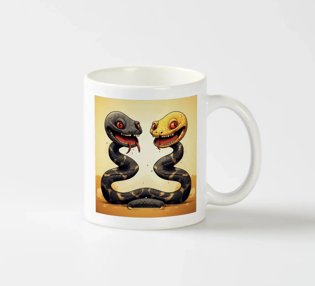 Retro Snake Duo ceramic mug by Funny Animals