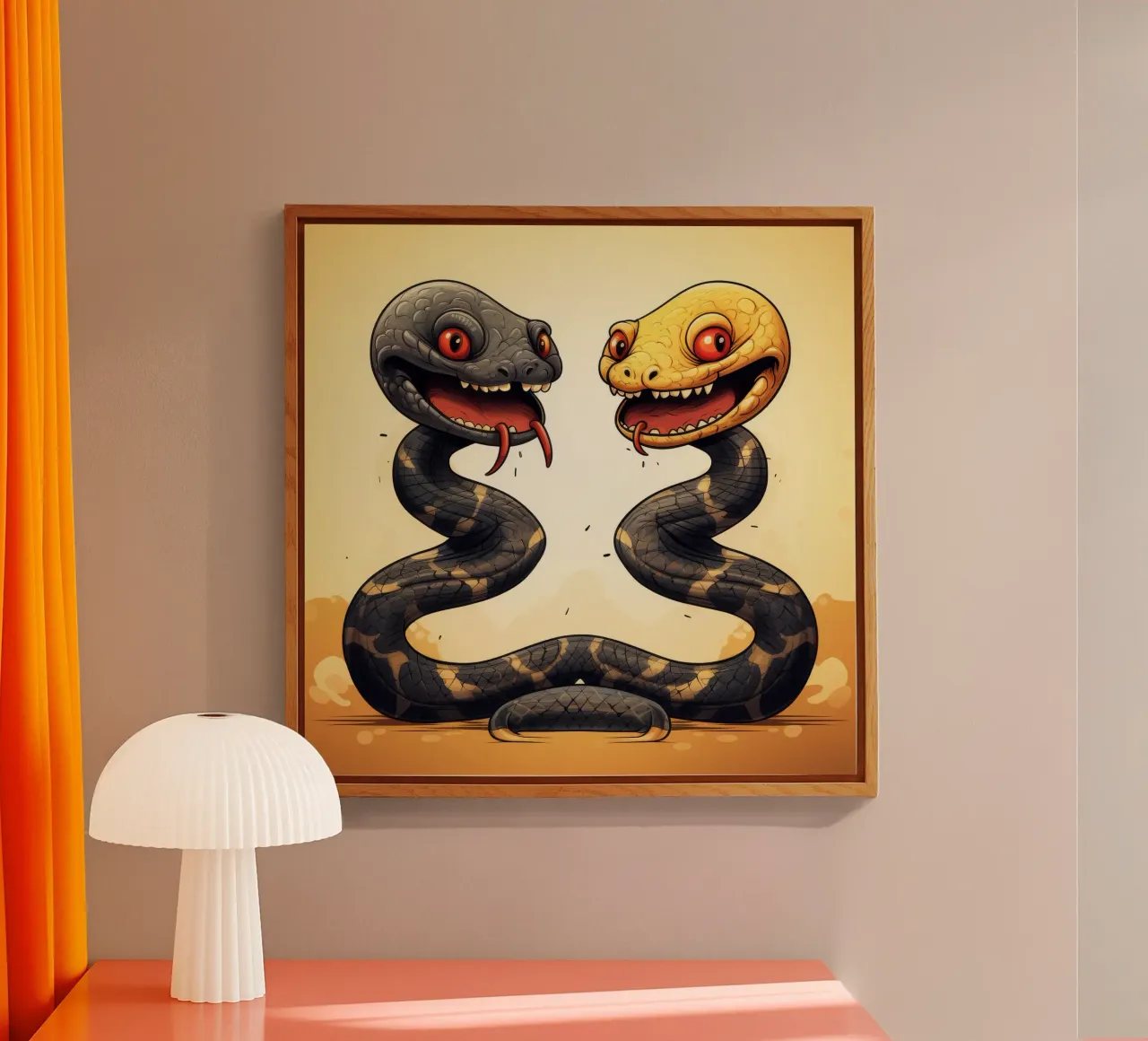Duo di serpenti retrò plexiglass da Funny Animals