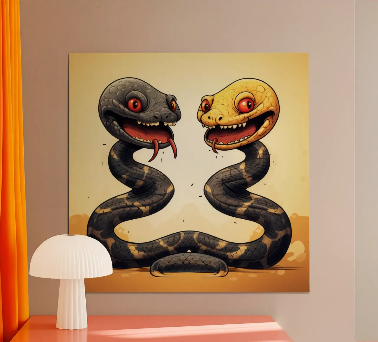 Retro Snake Duo Hahnemühle von Funny Animals