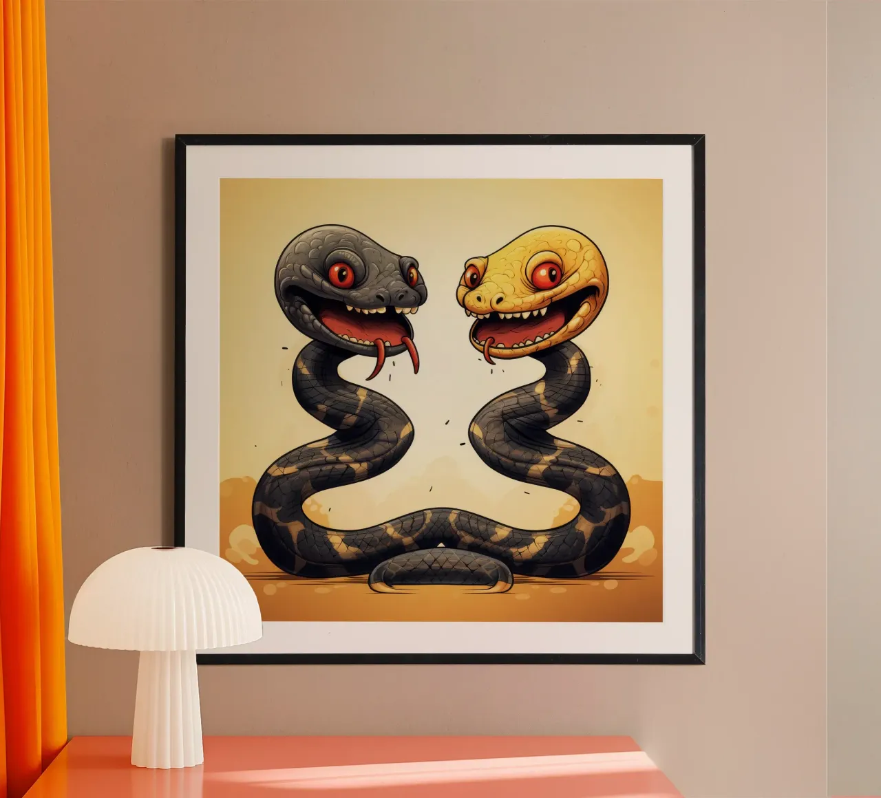 Retro Snake Duo Hahnemühle von Funny Animals