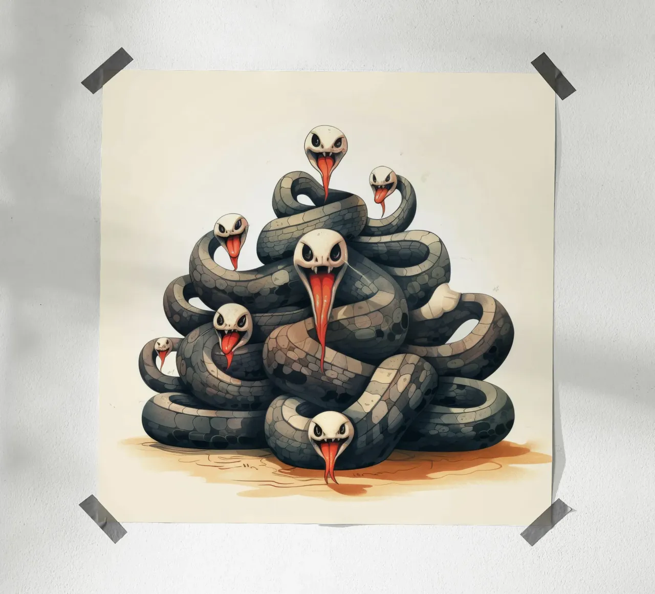 Pandilla Retro Snake hahnemühle de Funny Animals