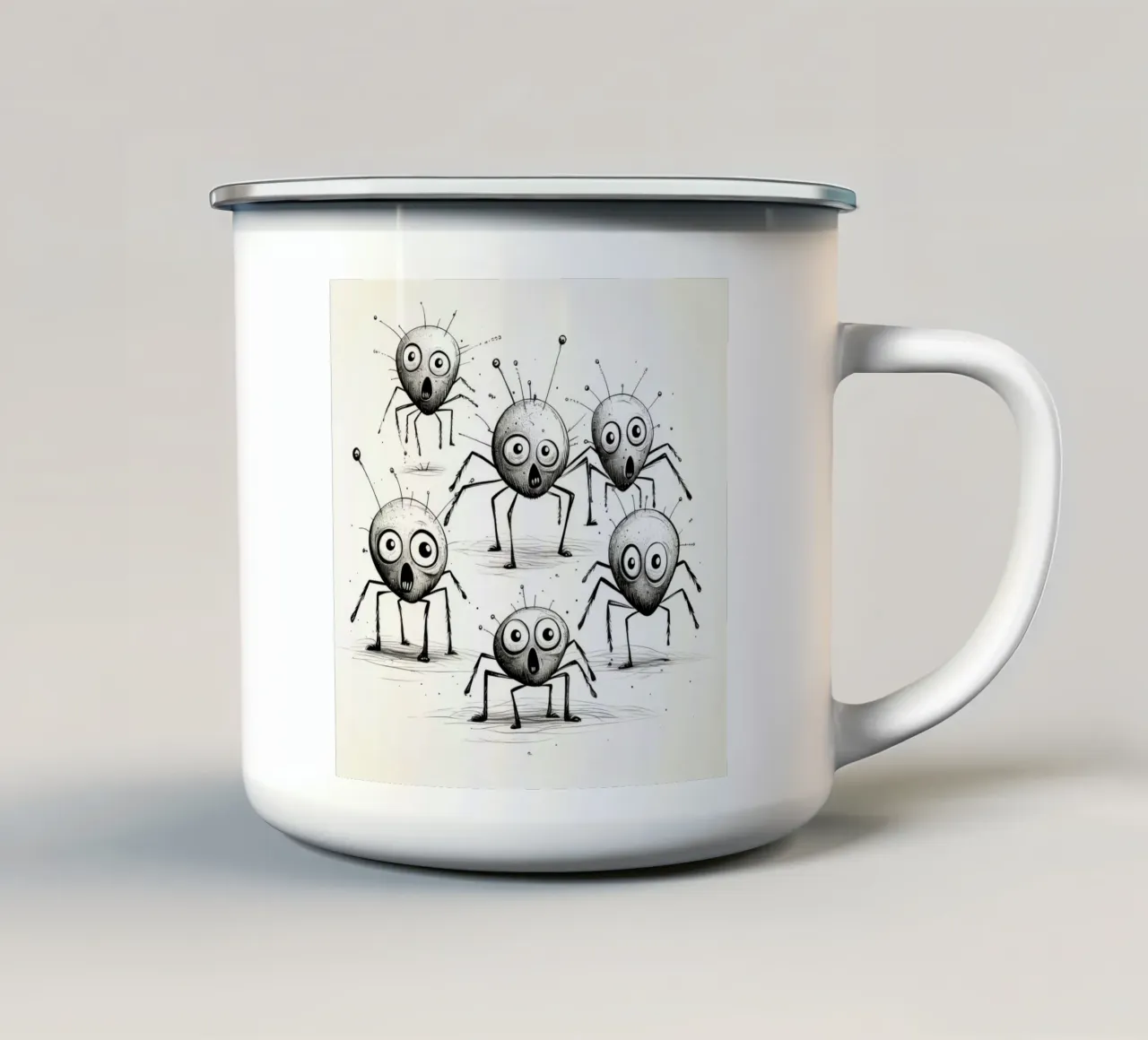 Gang di ragni retrò tazza in smalto da Funny Animals
