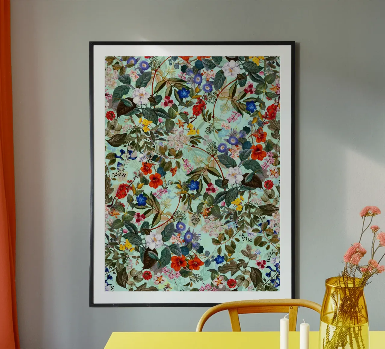 Summer Botanical Garden XVI poster con telaio in alluminio da burcukorkmazyurek