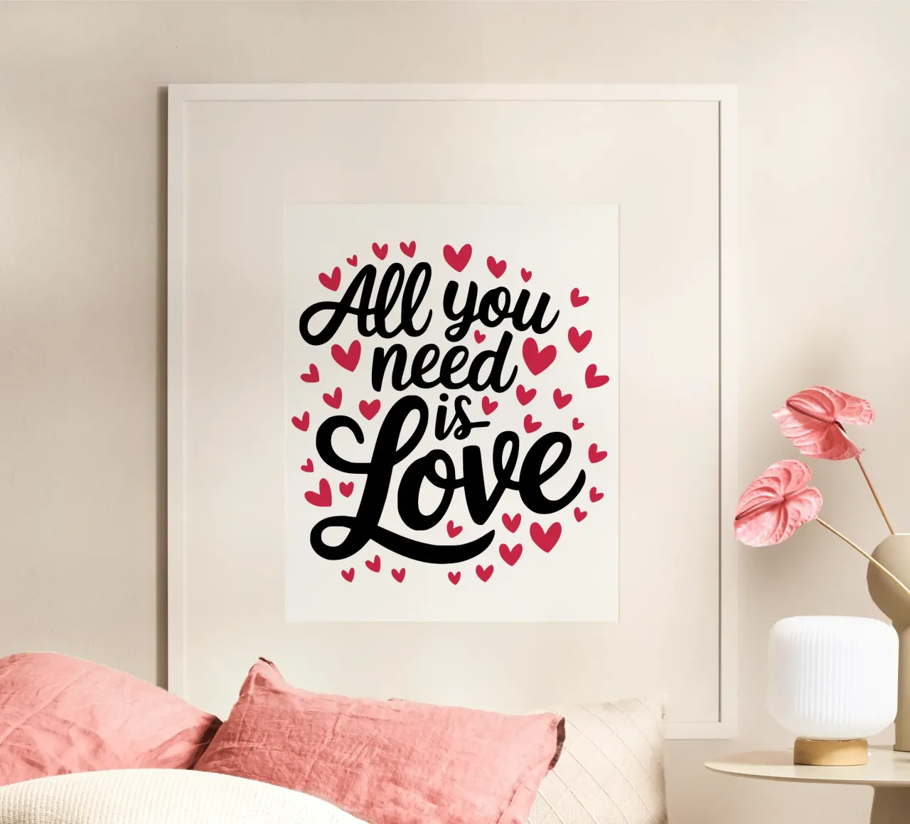 All you need is love poster with plastic frame by RB-Quotes