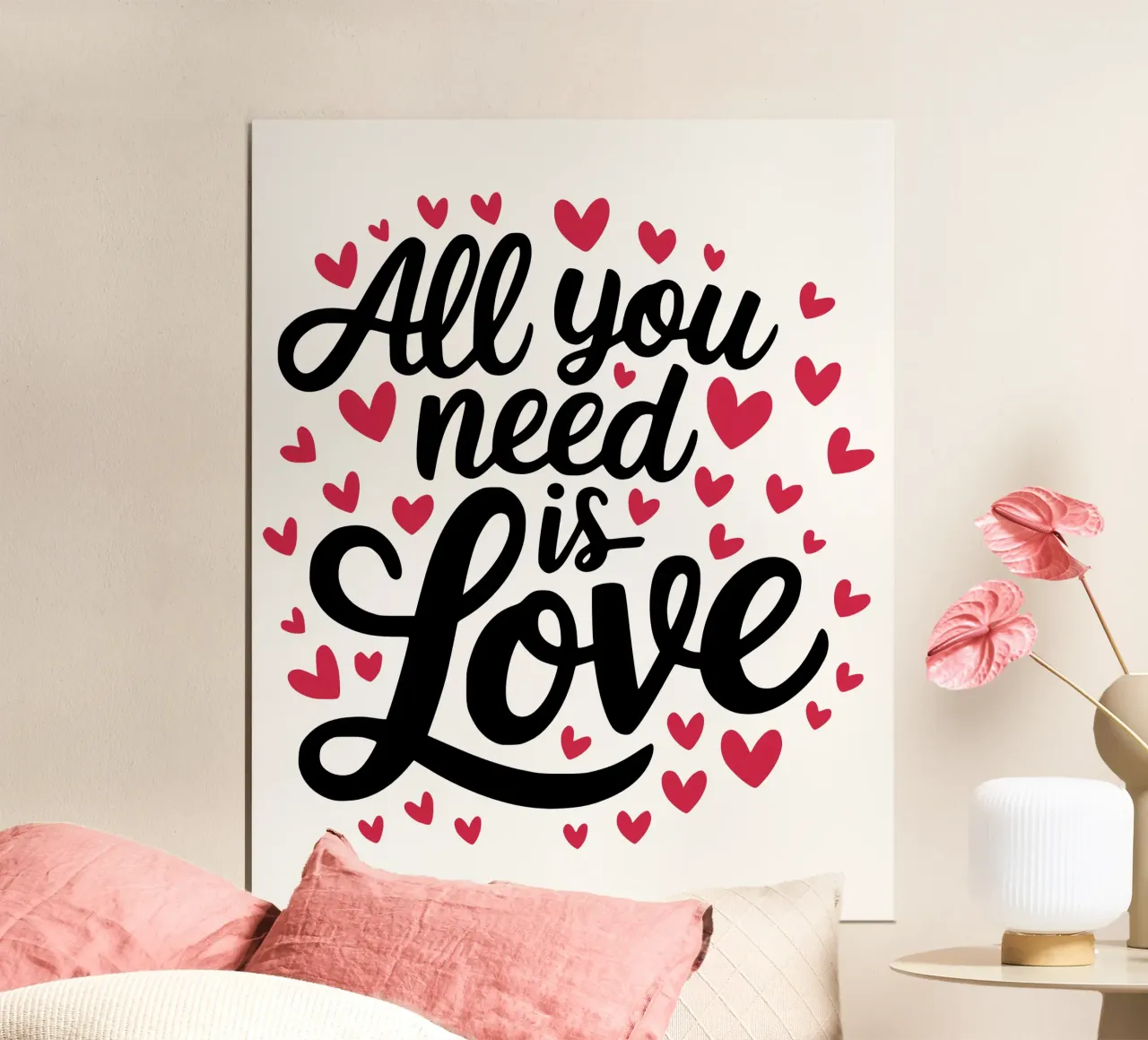 All you need is love poster with plastic frame by RB-Quotes