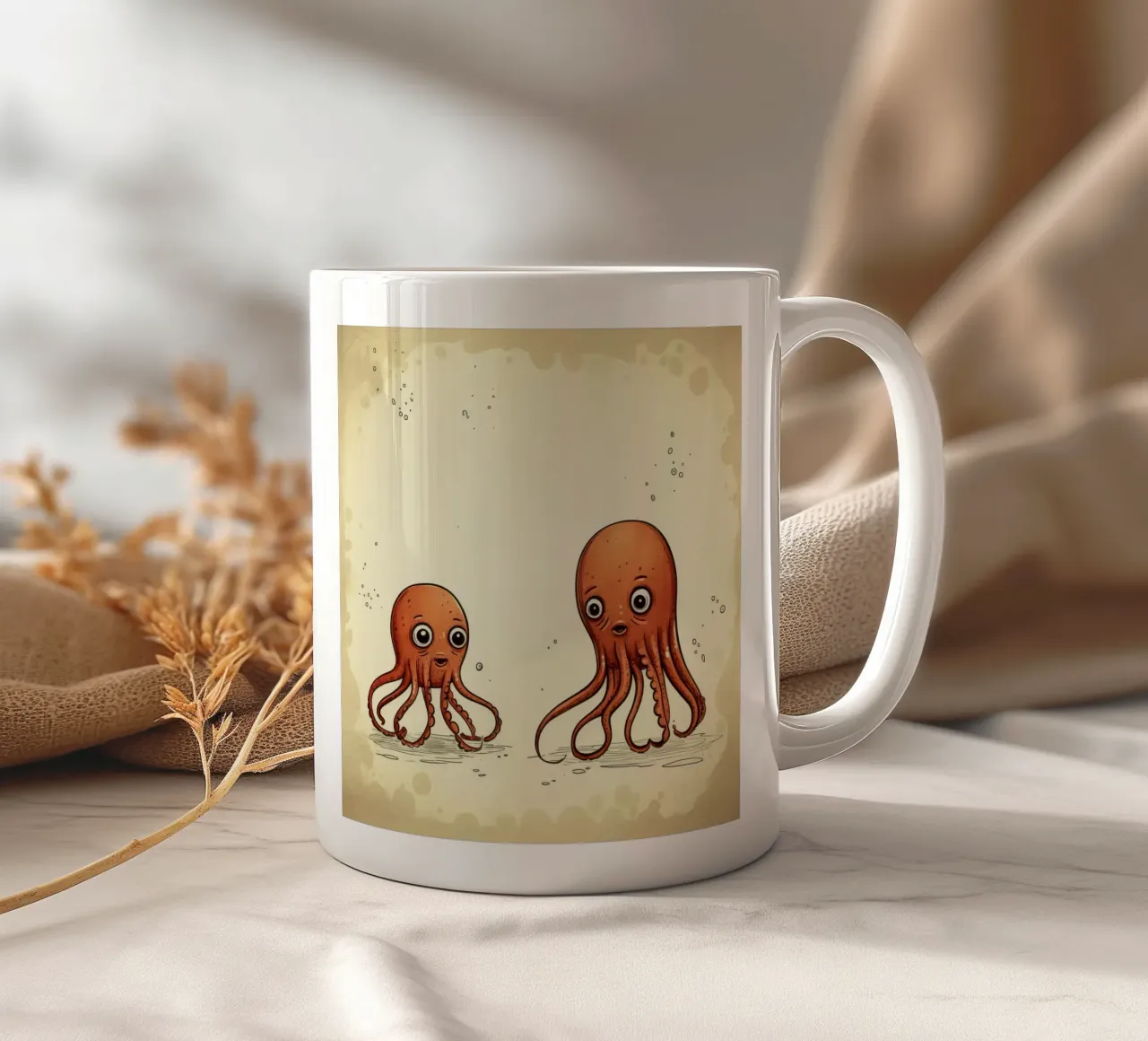 Retro Squid Duo tazza in ceramica da Funny Animals