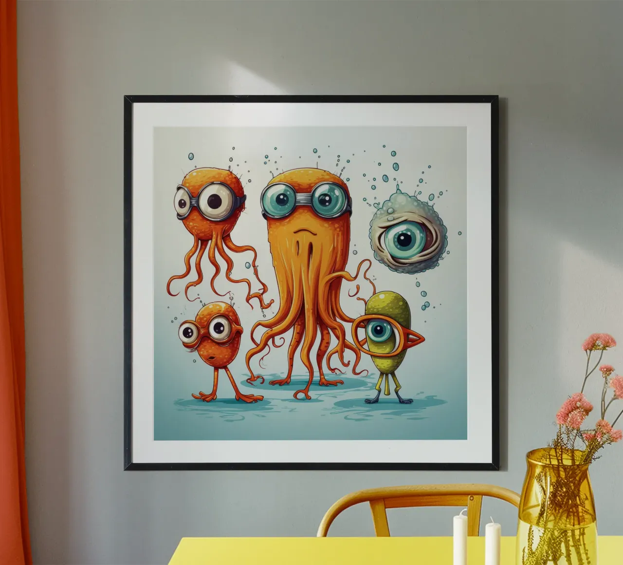 Pandilla Retro Squid hahnemühle de Funny Animals