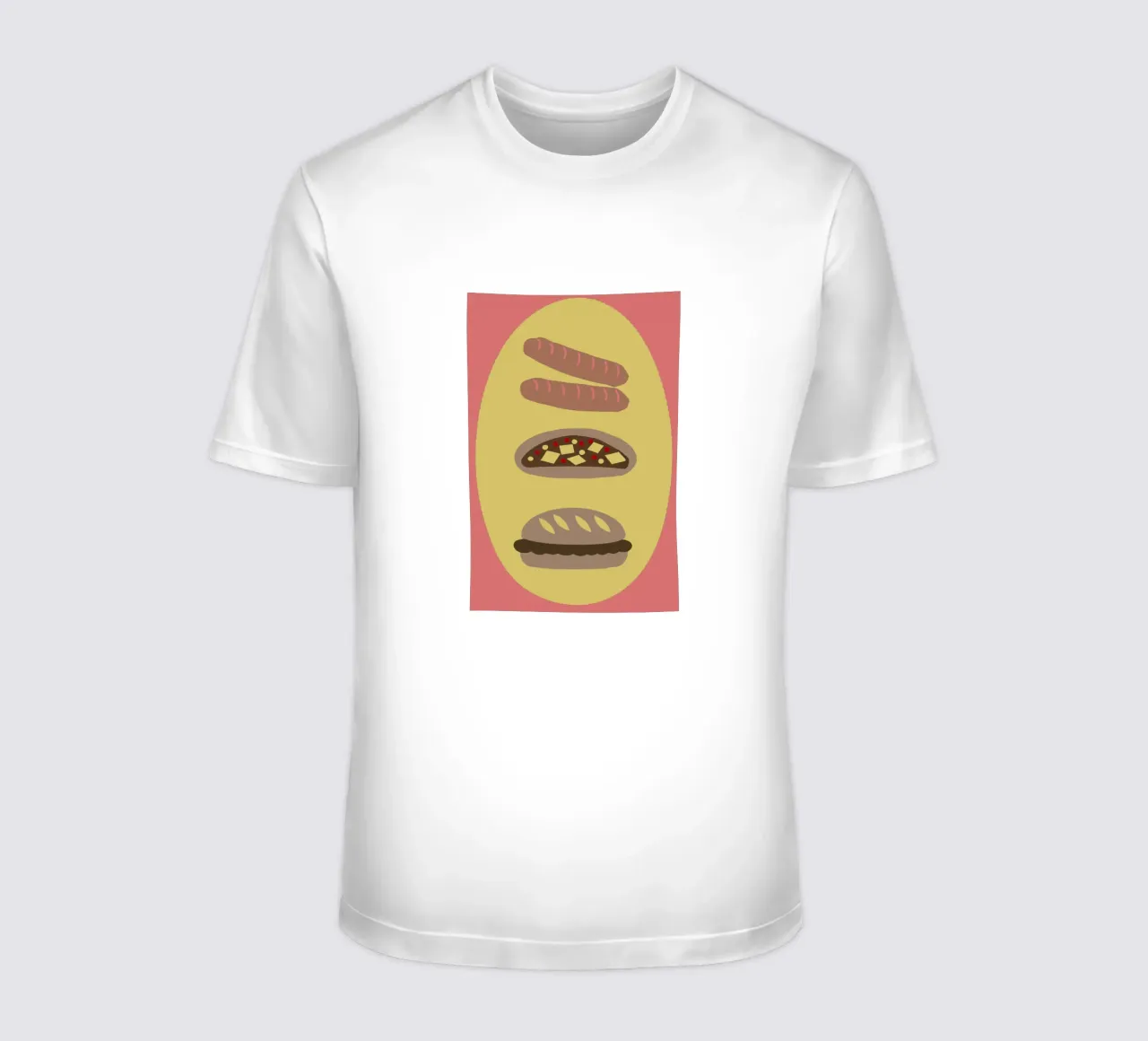 Salsiccia e pizza t-shirt da TRENDY POSTER SHOP