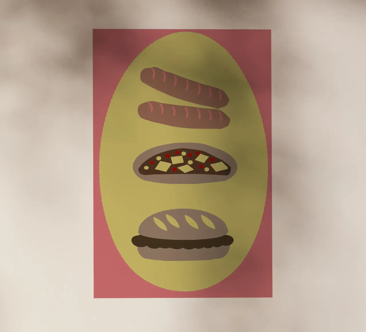 Salsiccia e pizza pellicola backlit da TRENDY POSTER SHOP