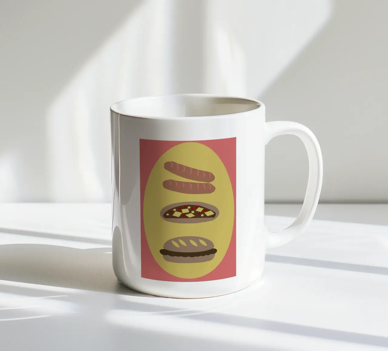 Salsiccia e pizza tazza in ceramica da TRENDY POSTER SHOP