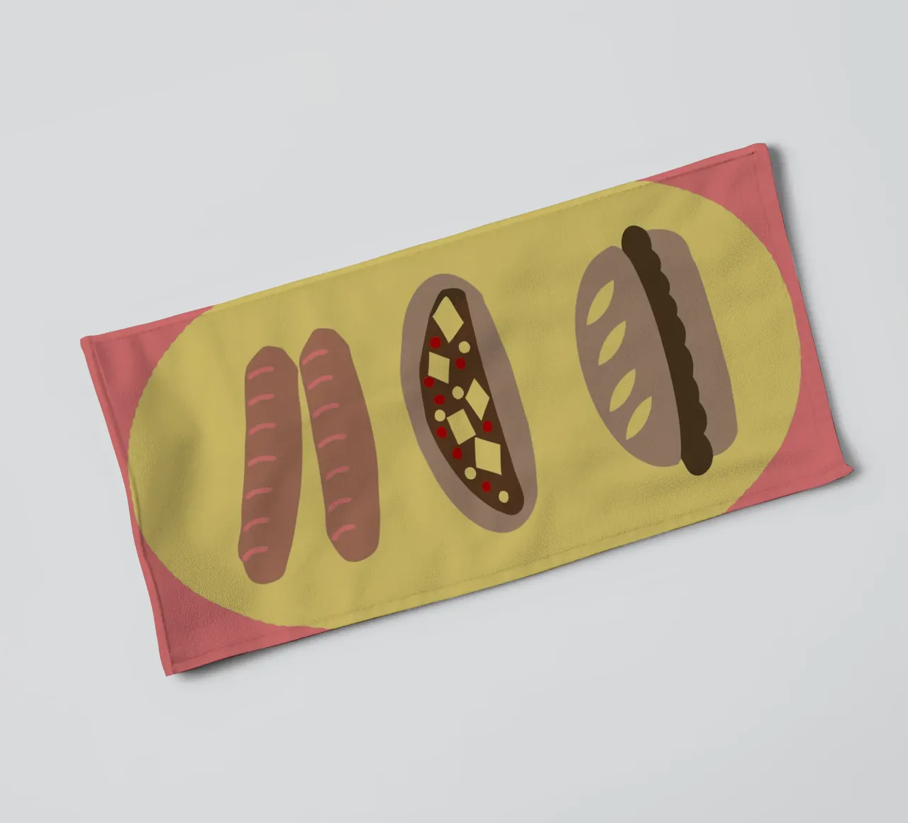 Salsiccia e pizza asciugamano da bagno da TRENDY POSTER SHOP
