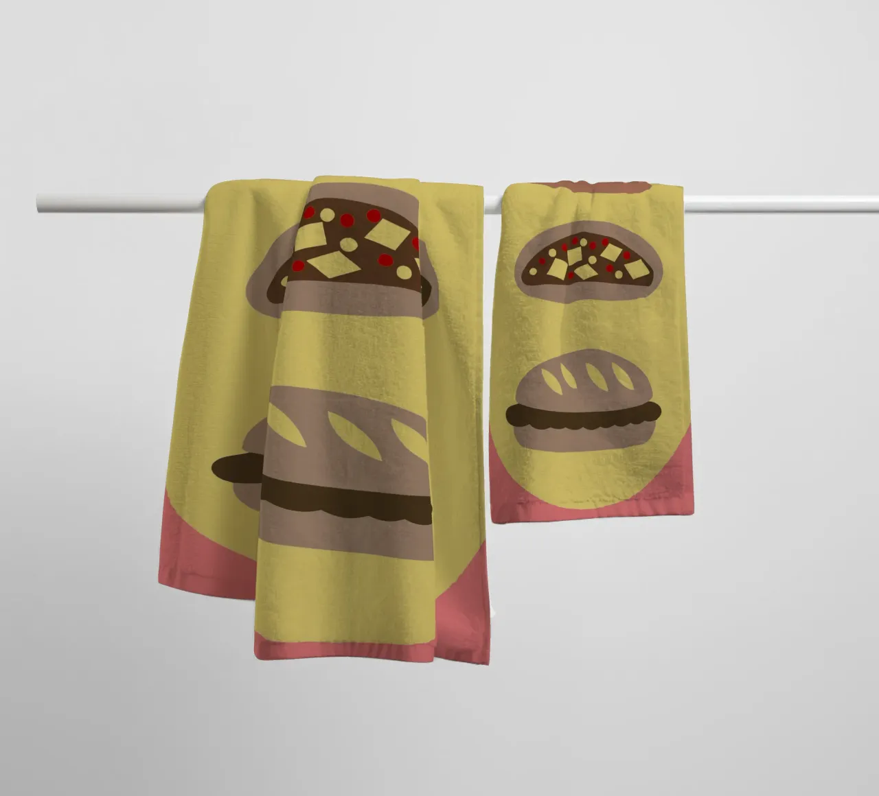 Salsiccia e pizza asciugamano da bagno da TRENDY POSTER SHOP
