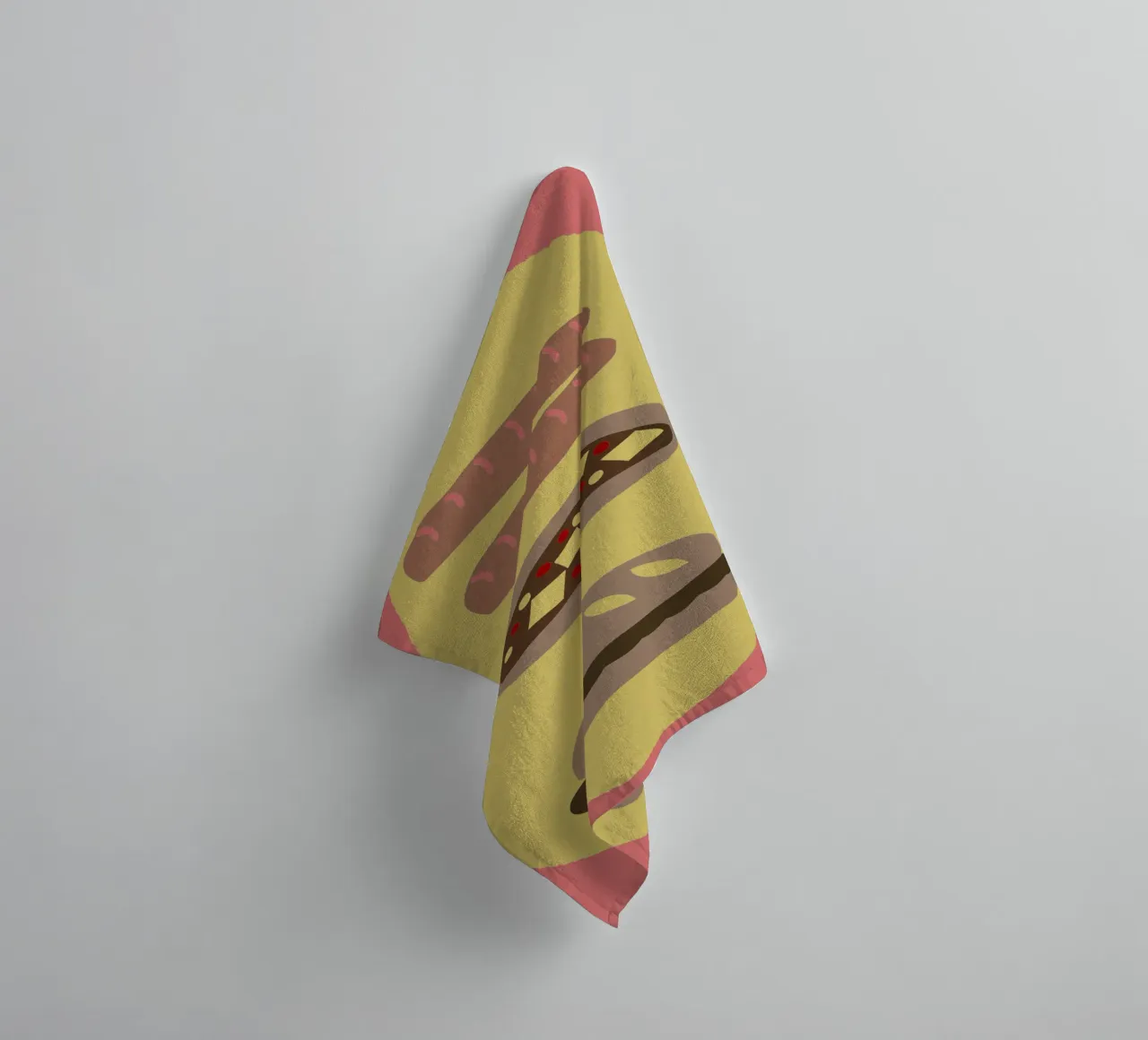 Salsiccia e pizza asciugamano da bagno da TRENDY POSTER SHOP