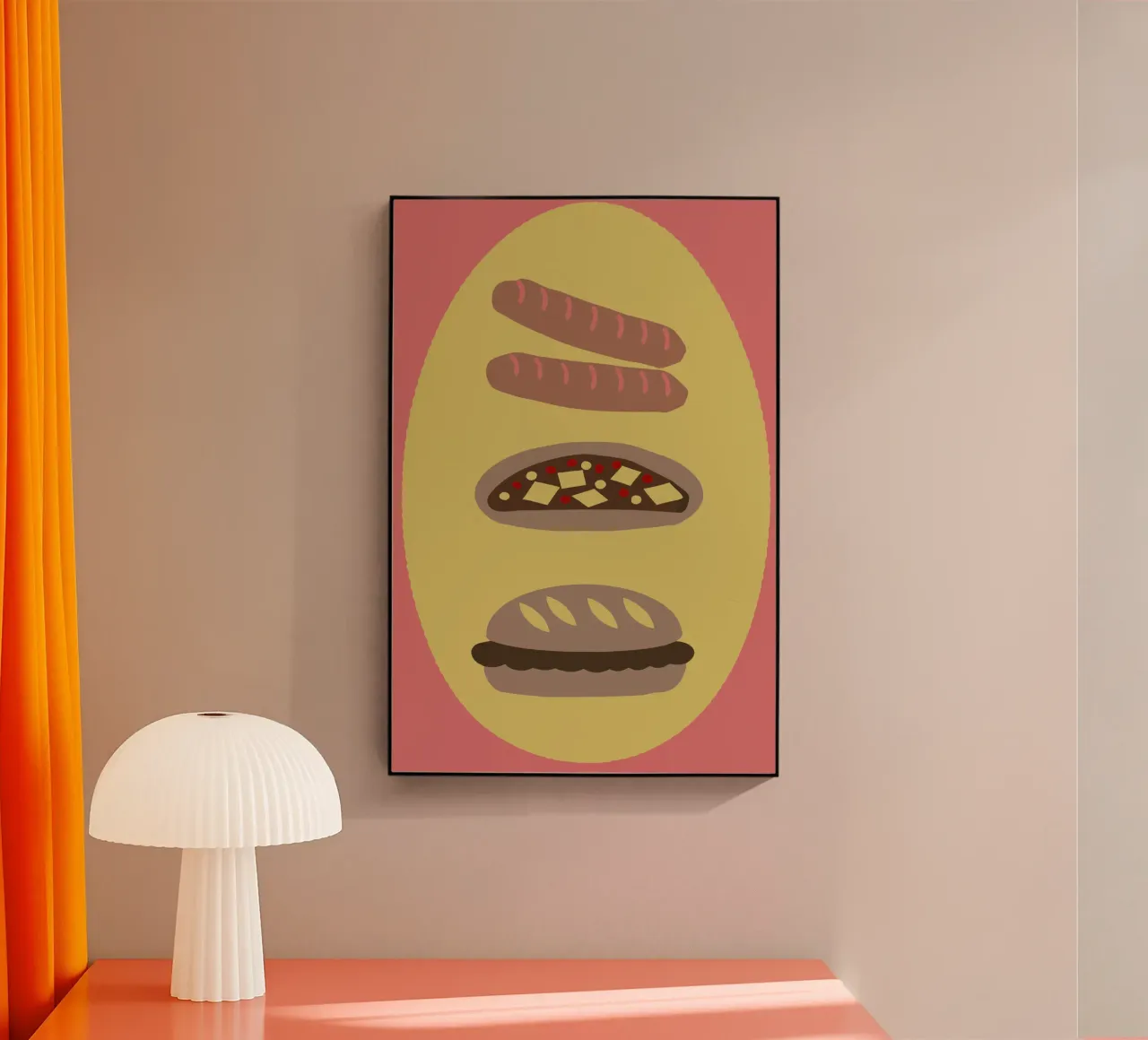 Salsiccia e pizza plexiglass da TRENDY POSTER SHOP